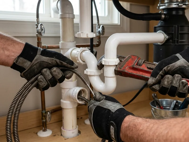 Professional drain equipment used for clearing residential toilet and waste lines